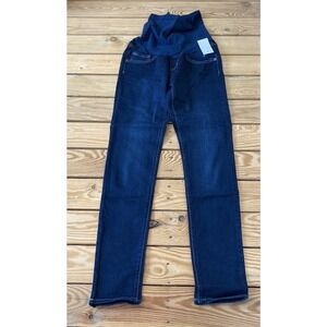 NWT Lux Essentials Denim Hannah Ankle Maternity Jeans Size 28 Blue MSRP $78